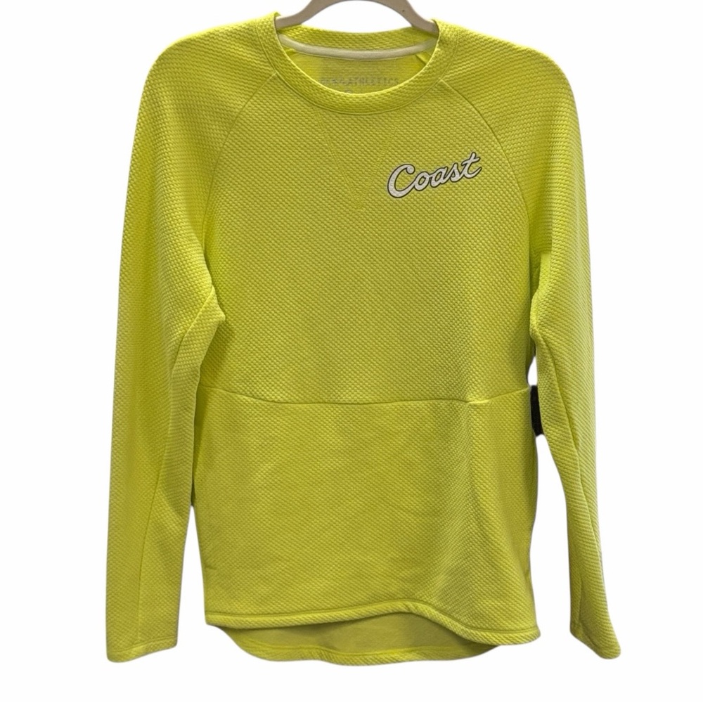 Ren Athletics Sweatshirt Womens XS Neon Yellow Coast Textured Waffle Knit Active